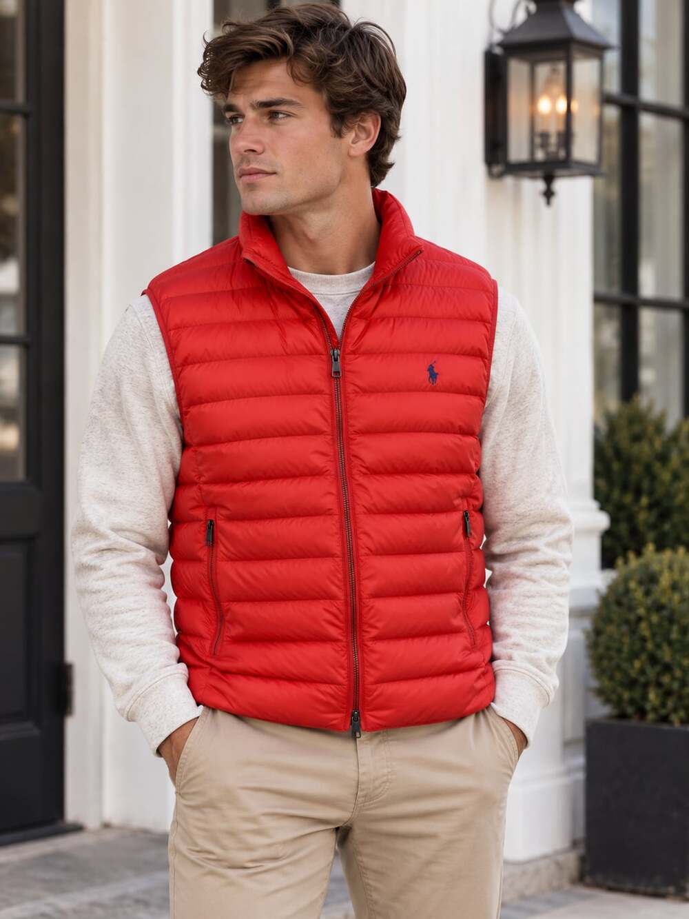 Polo Ralph Lauren Men’s 2XL Coral Packable Puffer Vest Quilted Lightweight